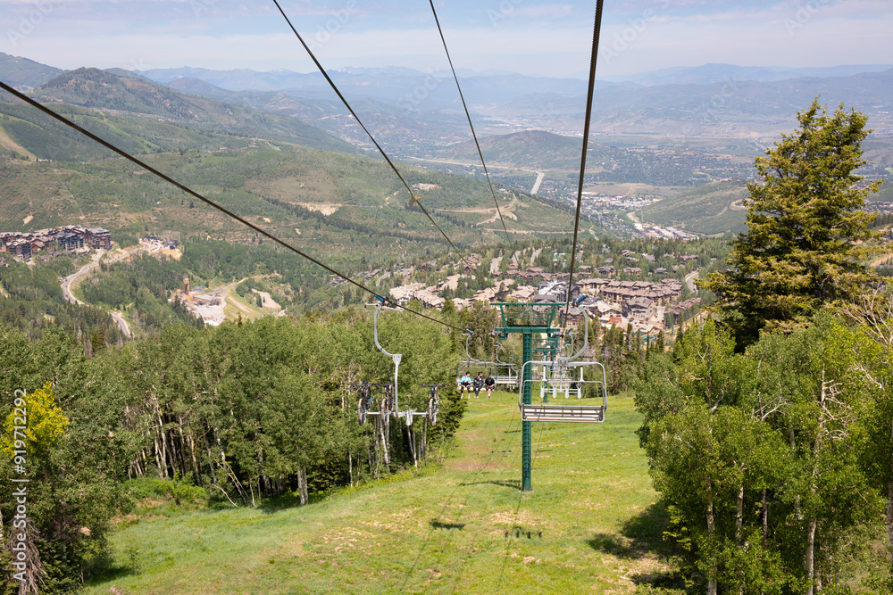 Ski lift view of Park City mountains Ski lift view of Park City mountains