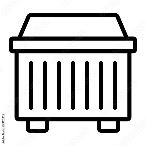 Dumpster Vector Line Icon Design