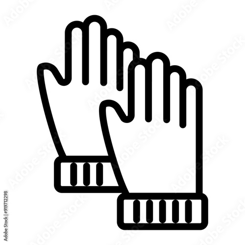Gloves Vector Line Icon Design