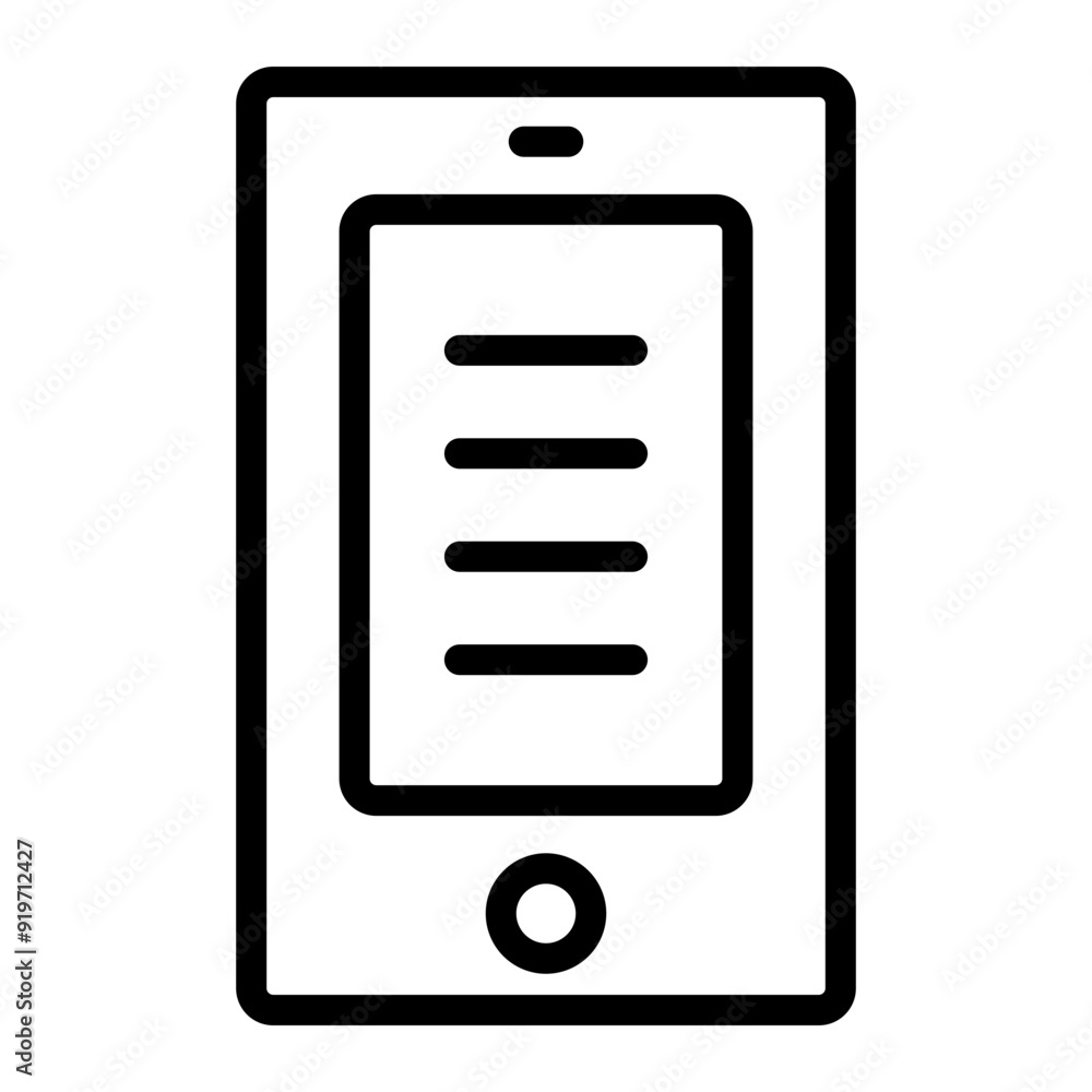 Mobile Vector Line Icon Design Mobile Vector Line Icon Design