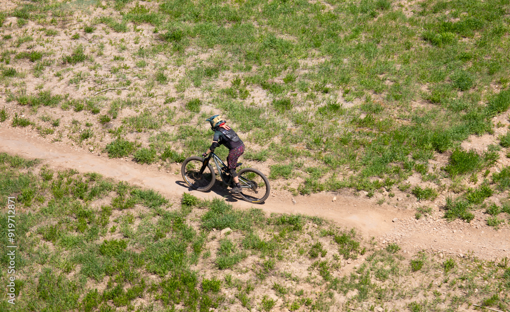 Mountain bike rider on a Utah mountain Mountain bike rider on a Utah mountain