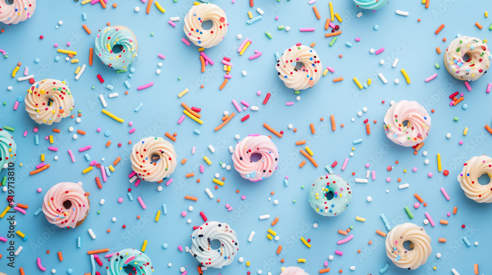 Pattern with donuts. Pattern with donuts.