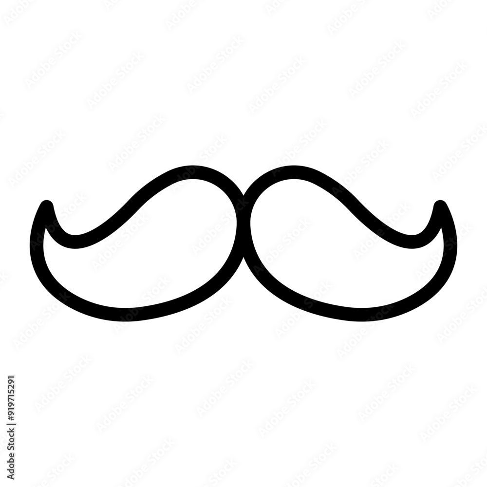 Moustache Vector Line Icon Design Moustache Vector Line Icon Design