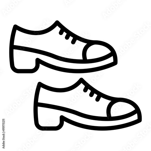 Formal Shoes Vector Line Icon Design