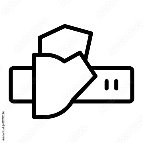 Pistol Holster Vector Line Icon Design