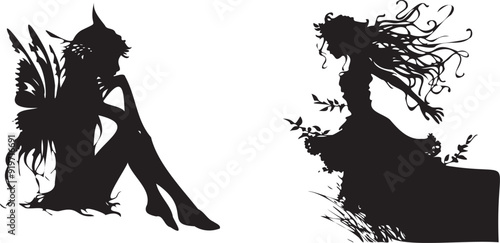 fairy beauty black silhouette