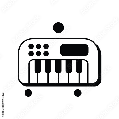 synthesizer glyph icon with white background vector stock illustration