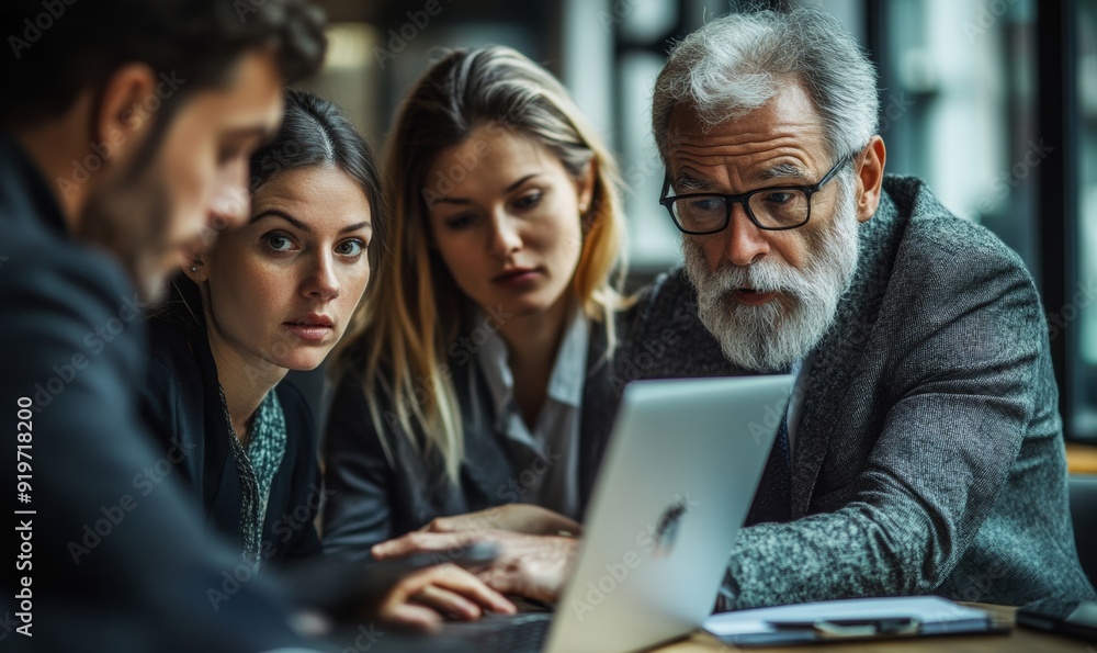 custom made wallpaper toronto digitalGroup of businesspeople using a laptop together, Generative AI