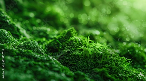 Close-up of Lush Green Moss