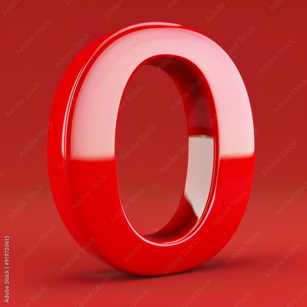 This image showcases a vivid 3D representation of the letter O in a glossy red finish against a matching red backdrop, creating a modern and eyecatching design that captivates viewers This image showcases a vivid 3D representation of the letter O in a glossy red finish against a matching red backdrop, creating a modern and eyecatching design that captivates viewers