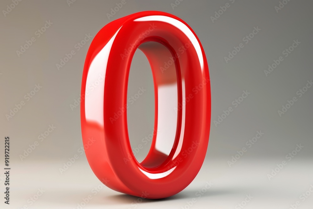 This artwork showcases a vibrant 3D rendering of the number zero, with a glossy red finish and smooth contours, set against a minimalist background that enhances its visual appeal and uniqueness This artwork showcases a vibrant 3D rendering of the number zero, with a glossy red finish and smooth contours, set against a minimalist background that enhances its visual appeal and uniqueness