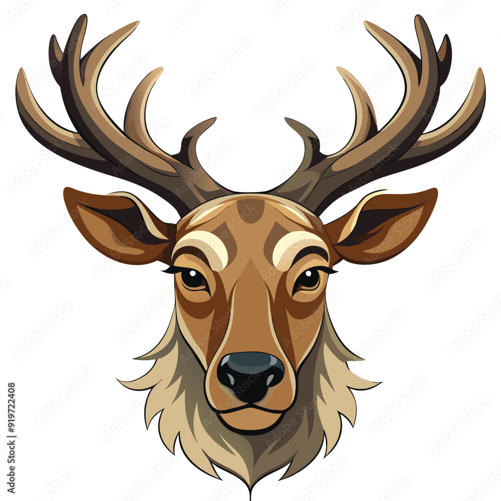 Fototapeta premium caribou head or dear head illustration