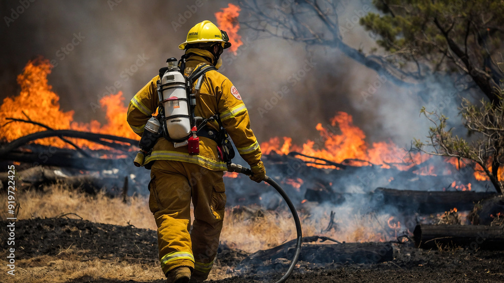 Naklejka premium Wildfire Forest Fire Burning 