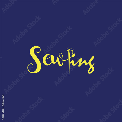 boutique sewing tailoring logo design vector