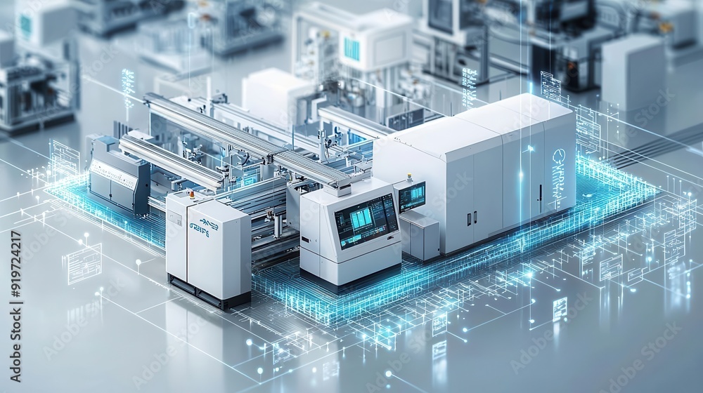 Smart factory equipment operating seamlessly Smart factory equipment operating seamlessly