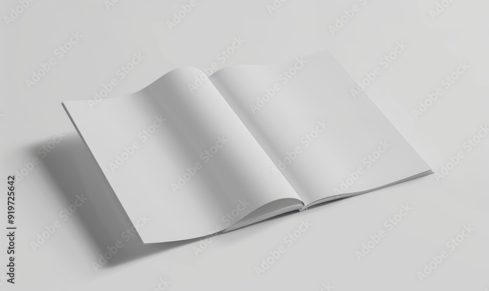 Two blank A4 brochures (A5) isolated on gray background with soft shadows. Two blank A4 brochures (A5) isolated on gray background with soft shadows.