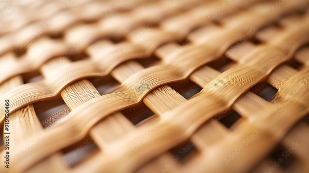 Close-Up of Rattan Weave Pattern with Natural Texture Close-Up of Rattan Weave Pattern with Natural Texture