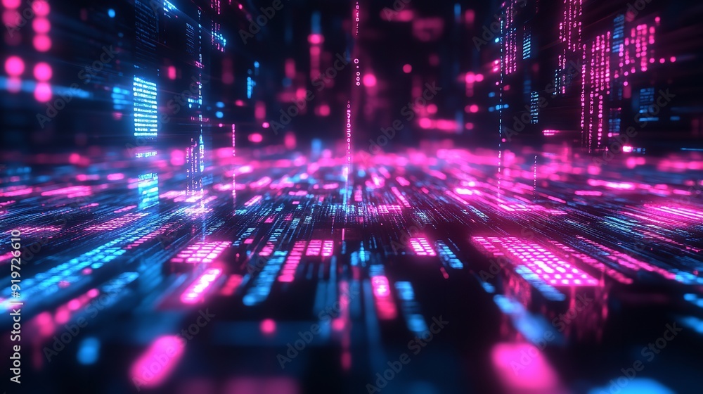 Neon-Lit Hacker Code Background Ideal for Tech Projects Neon-Lit Hacker Code Background Ideal for Tech Projects