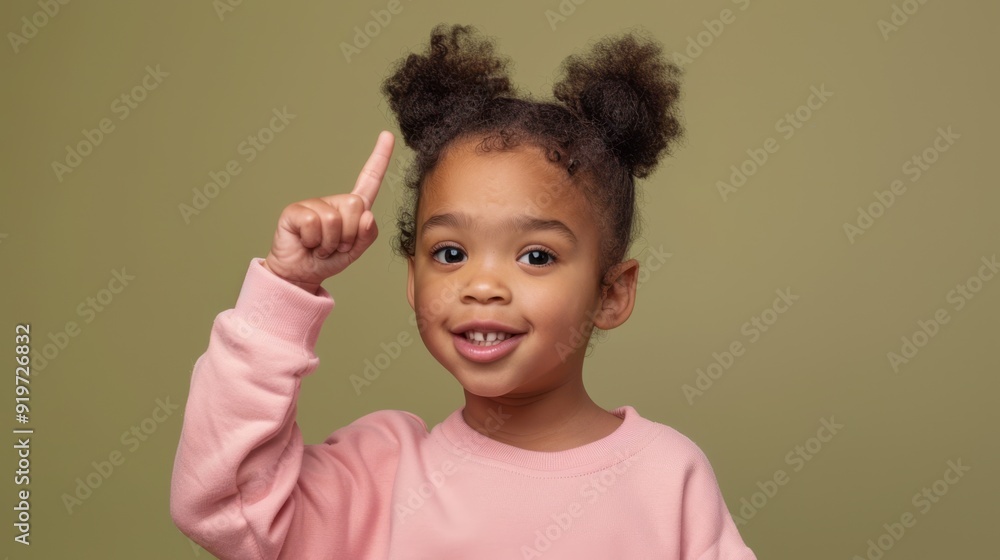 The adorable girl pointing The adorable girl pointing