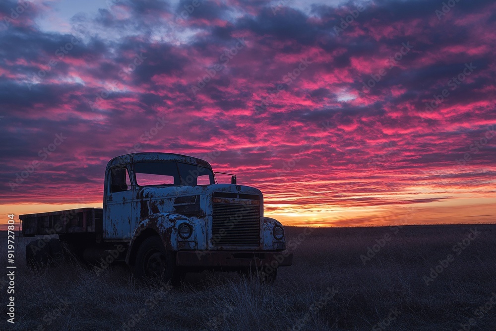 Truck at Sunset Truck at Sunset