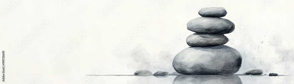 A serene stack of gray stones on a tranquil background, symbolizing balance, harmony, and mindfulness. A serene stack of gray stones on a tranquil background, symbolizing balance, harmony, and mindfulness.