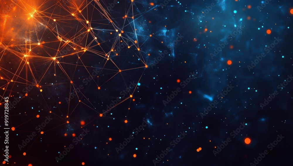 Fototapeta premium Fond numérique abstrait avec connexions réseau sans fil, concept de technologie et d'internet.