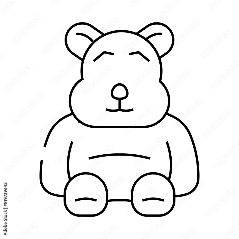 plush toy child line icon vector. plush toy child sign. isolated contour symbol black illustration plush toy child line icon vector. plush toy child sign. isolated contour symbol black illustration
