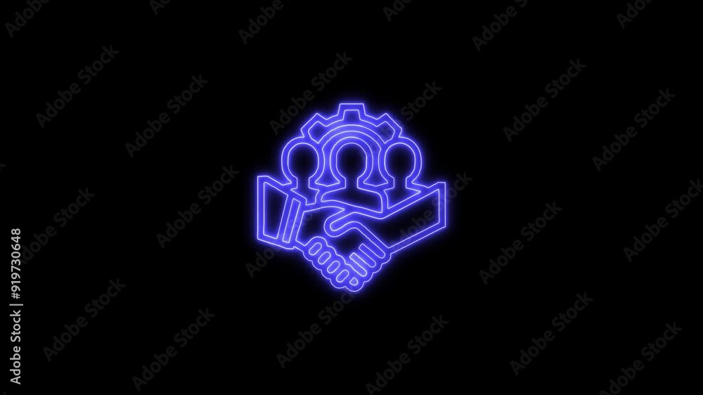 Team Icon - 4K Animated Design with Linear Symbol on Black Background Team Icon - 4K Animated Design with Linear Symbol on Black Background