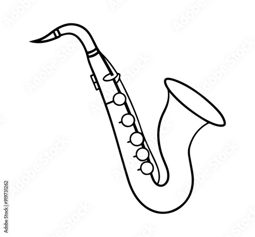 saxophone line art vector illustration