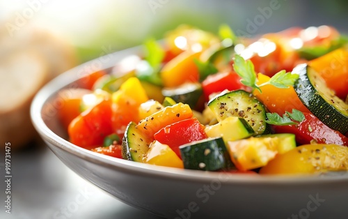 Colorful stirfry of Provencal vegetables