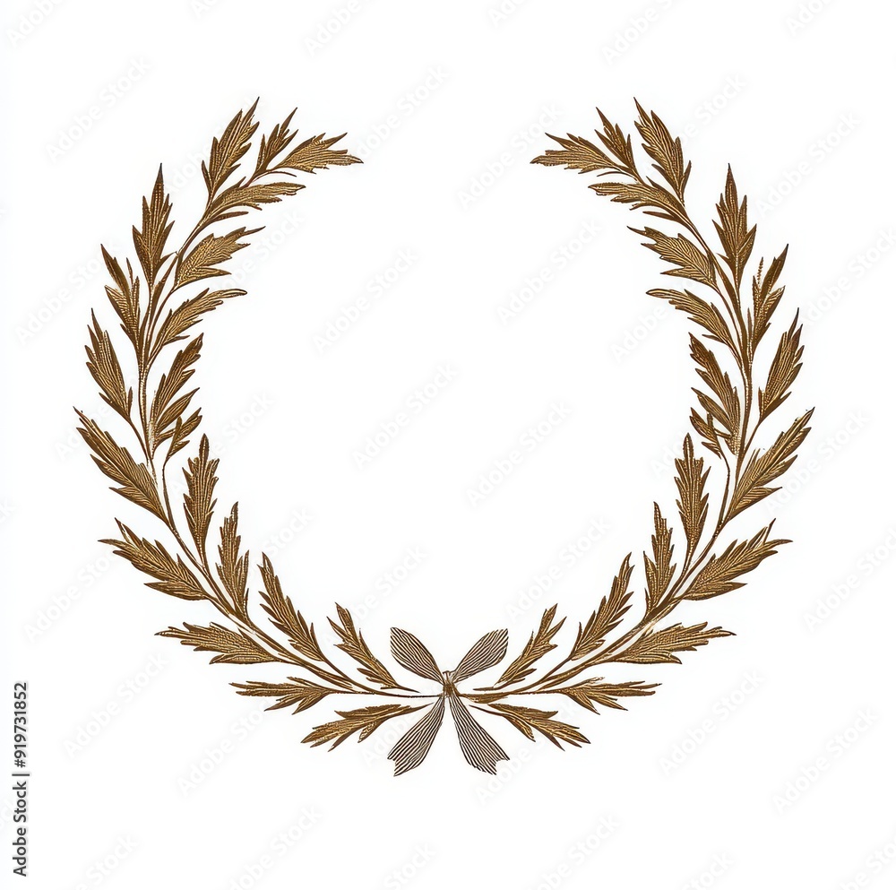 Elegant laurel wreath design, symbolizing victory and achievement, perfect for awards, invitations, and various decorative uses. Elegant laurel wreath design, symbolizing victory and achievement, perfect for awards, invitations, and various decorative uses.