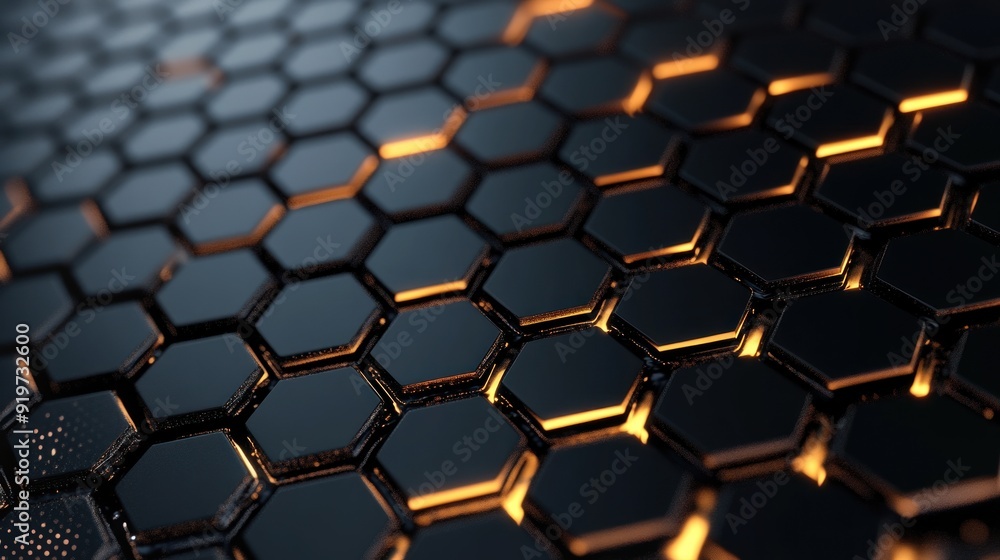 Abstract Hexagon Pattern with Glowing Edges Abstract Hexagon Pattern with Glowing Edges