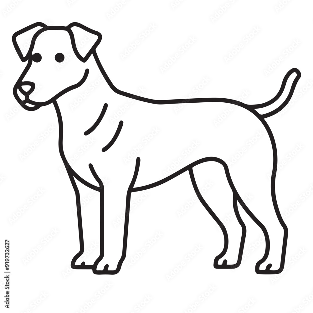 Vector black and white illustration of a sitting dog isolated on a white background. Vector black and white illustration of a sitting dog isolated on a white background.