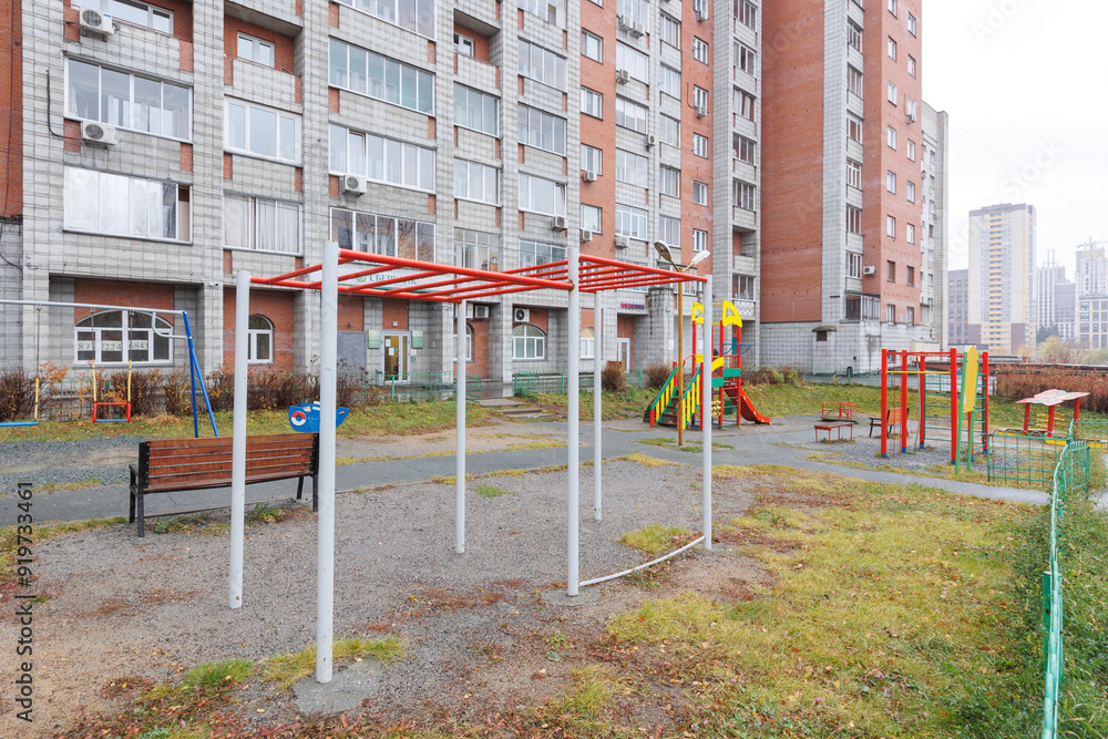 children's playground on the territory of an apartment building children's playground on the territory of an apartment building