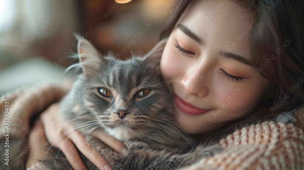 Woman Holding a Cat Woman Holding a Cat