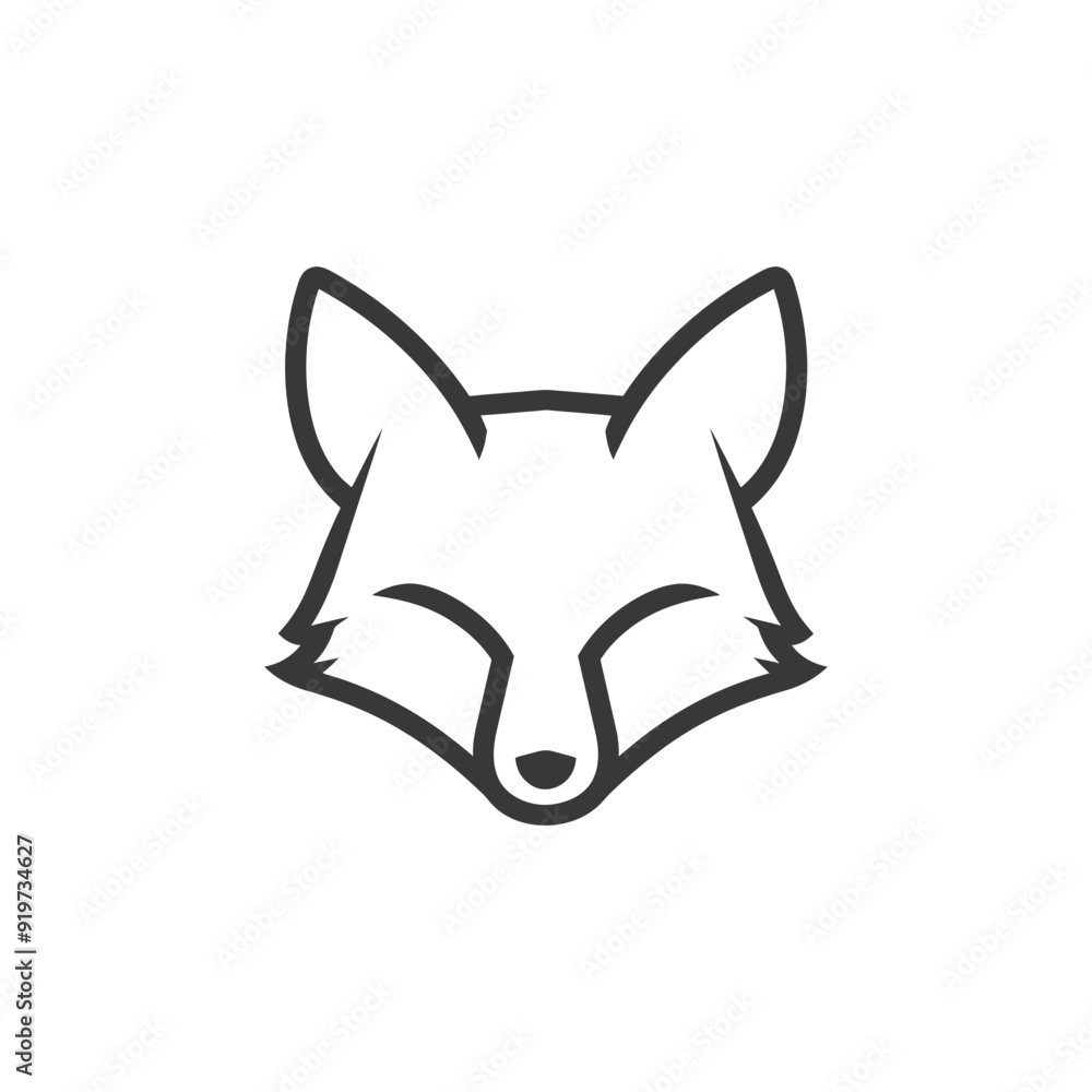 Fototapeta premium Line Art Illustration of a Foxs Head