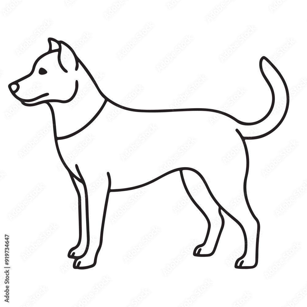 Vector black and white illustration of a sitting dog isolated on a white background. Vector black and white illustration of a sitting dog isolated on a white background.