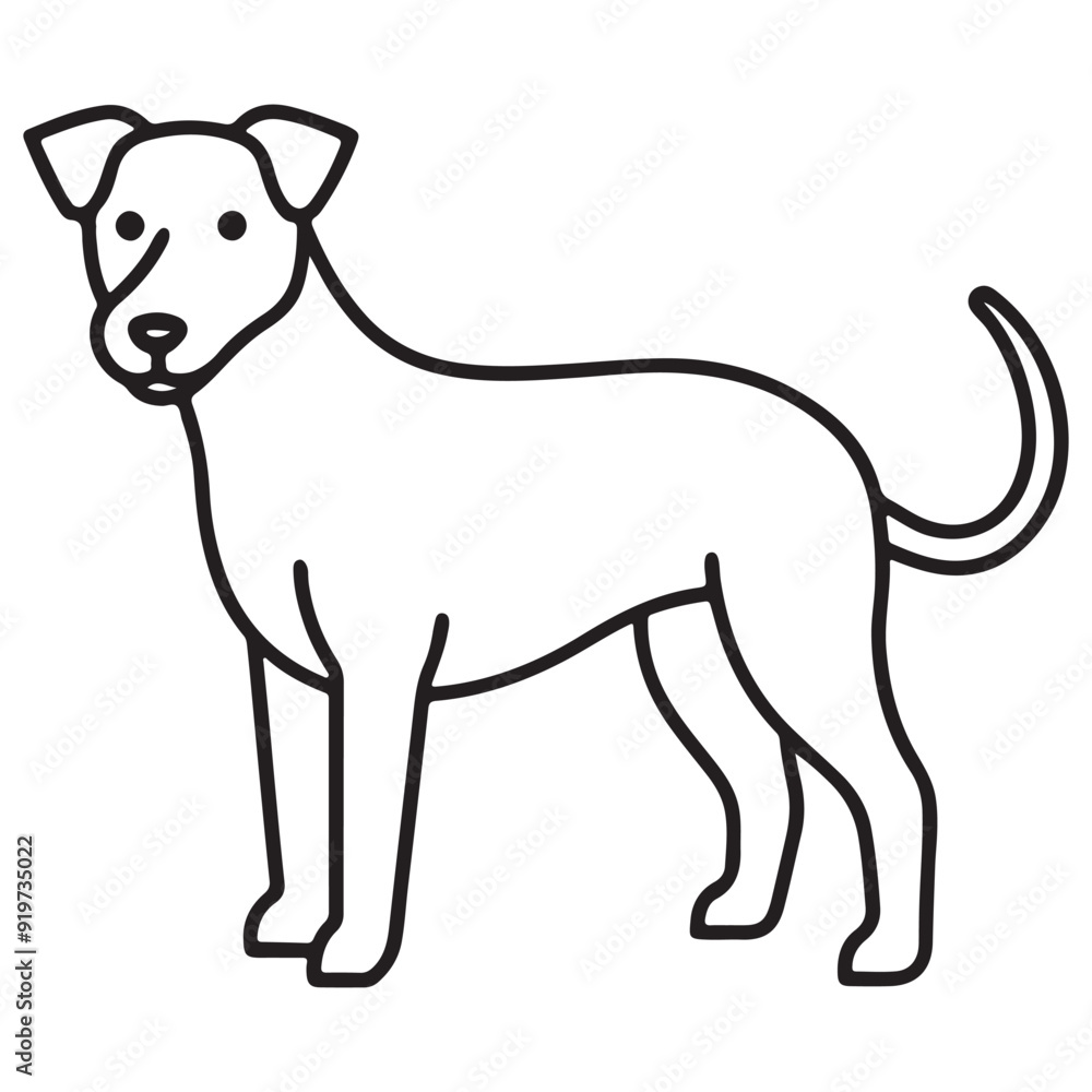 Vector black and white illustration of a sitting dog isolated on a white background. Vector black and white illustration of a sitting dog isolated on a white background.