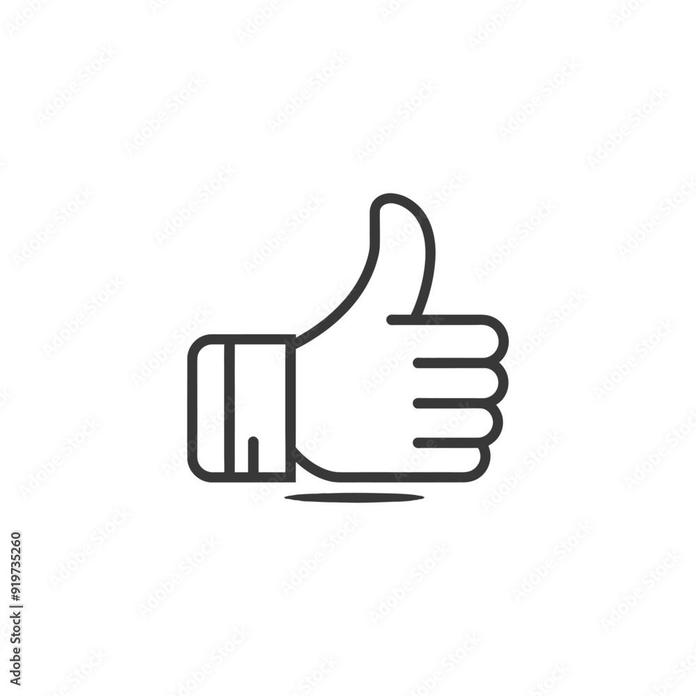 Line art illustration of a hand giving a thumbs up gesture Line art illustration of a hand giving a thumbs up gesture
