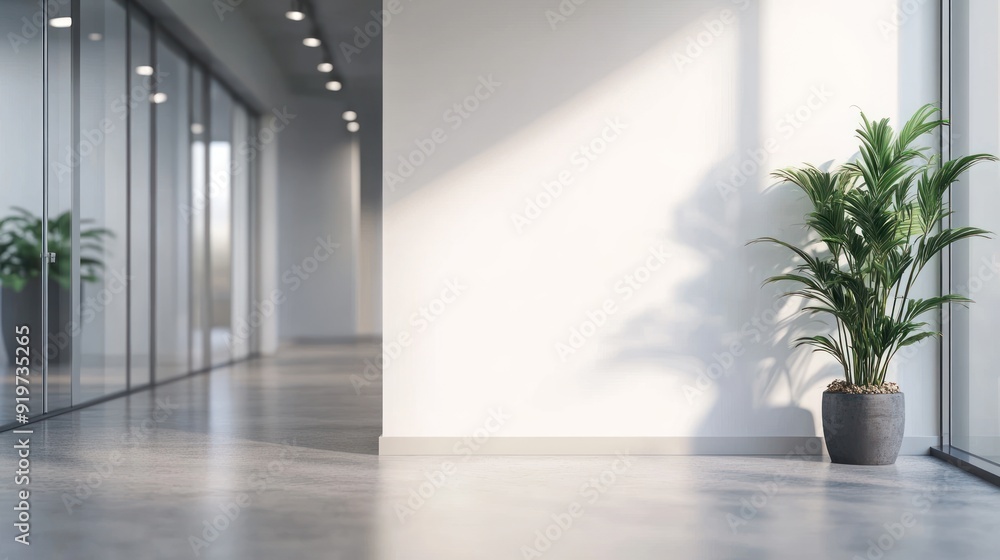 Modern Office Interior with Greenery Modern Office Interior with Greenery