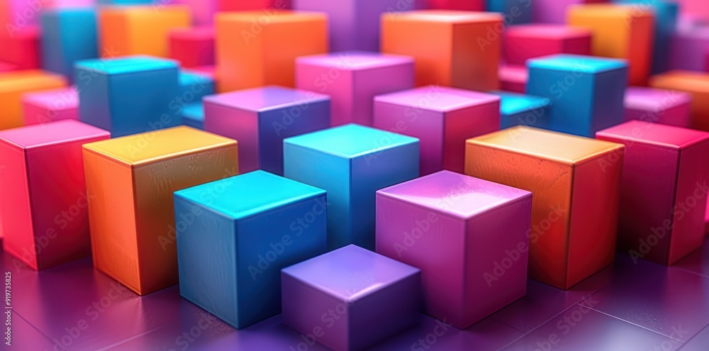 Abstract Colorful Cubes Abstract Colorful Cubes