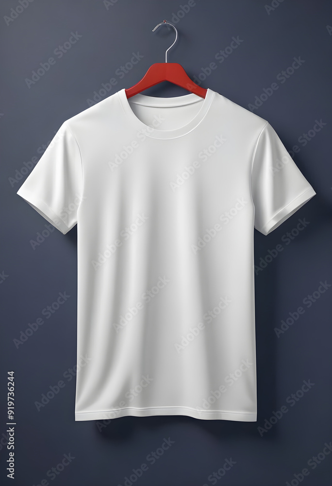 Plain white t shirt Mockup on wooden hanger AI generated Plain white t shirt Mockup on wooden hanger AI generated