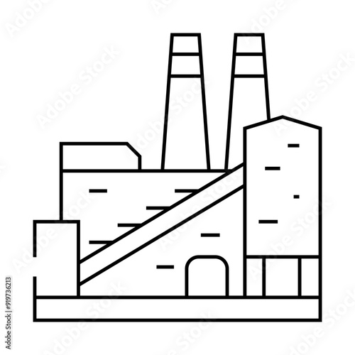 coking plant steel production line icon vector. coking plant steel production sign. isolated contour symbol black illustration