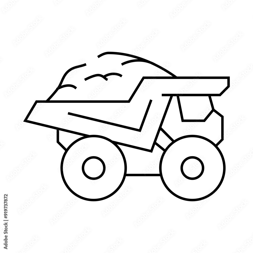 haul truck steel production line icon vector. haul truck steel production sign. isolated contour symbol black illustration haul truck steel production line icon vector. haul truck steel production sign. isolated contour symbol black illustration