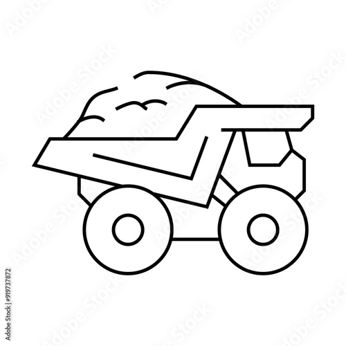 haul truck steel production line icon vector. haul truck steel production sign. isolated contour symbol black illustration