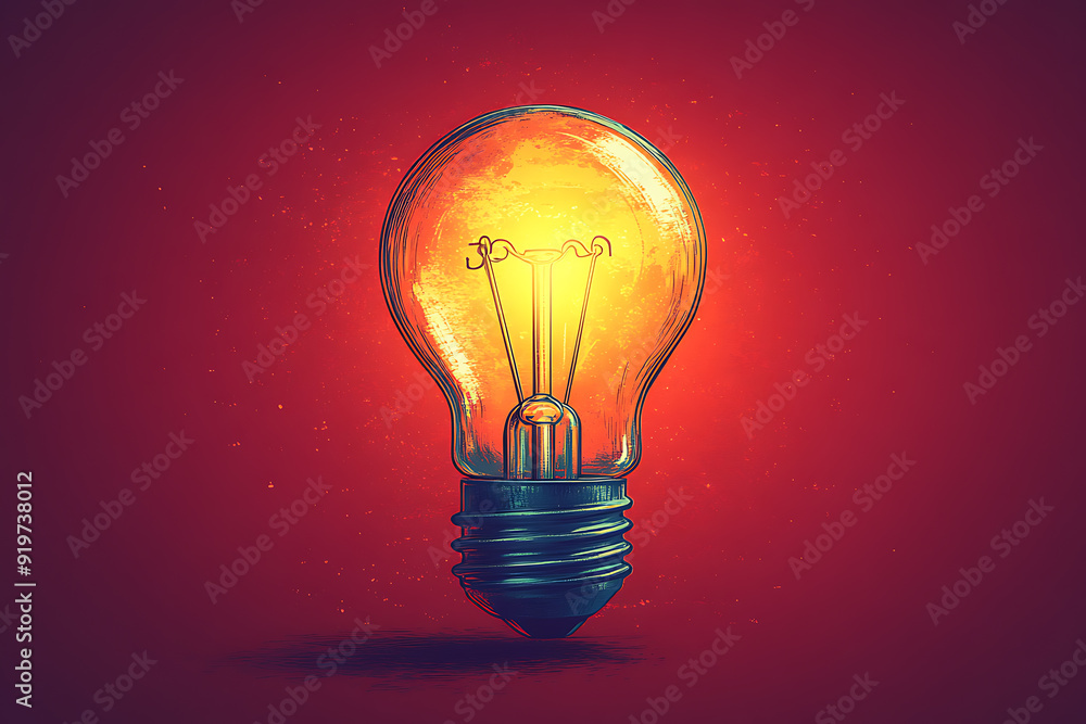 Illustrated lightbulb glowing brightly on a vibrant background, symbolizing creativity, innovation, and bright ideas.
Illustrated lightbulb glowing brightly on a vibrant background, symbolizing creativity, innovation, and bright ideas.