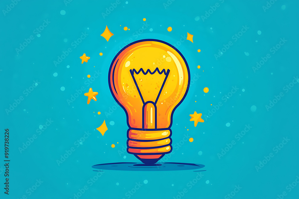 Illustrated lightbulb glowing brightly on a vibrant background, symbolizing creativity, innovation, and bright ideas.
Illustrated lightbulb glowing brightly on a vibrant background, symbolizing creativity, innovation, and bright ideas.