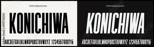 Condensed Vector Fonts. Alphabet of sans serif font with modern typography. bold and tall vector font 