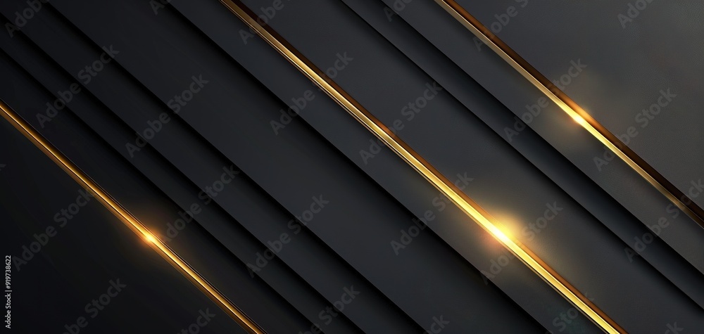 Abstract black and gold background with diagonal stripes. Abstract black and gold background with diagonal stripes.