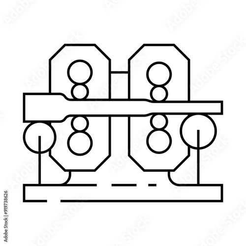 cold rolling steel production line icon vector. cold rolling steel production sign. isolated contour symbol black illustration